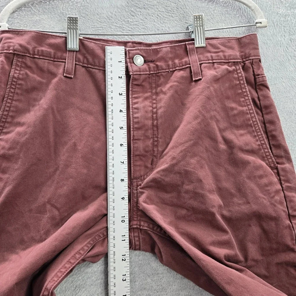 Levi's Men Pants 31X30 Red Tapered Cotton Mid‎ Rise Pocket Adult Casual